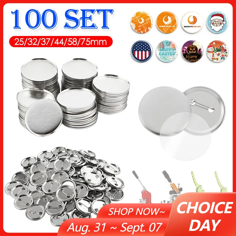 Button Badge Blank - Juego de 100 insignias en blanco,