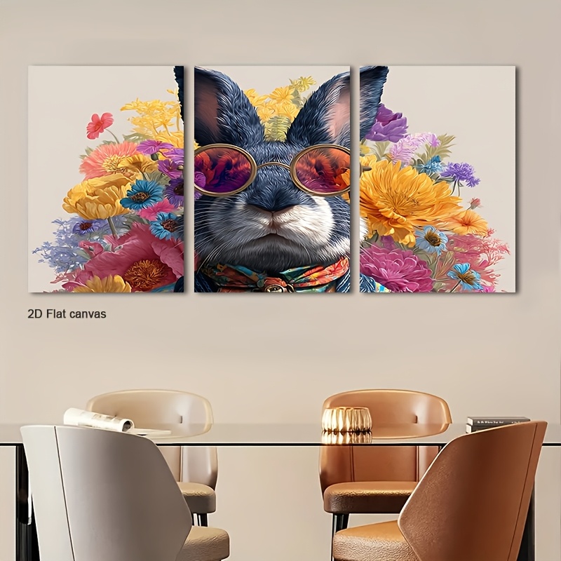 Canvas Wrap Ready - Lienzo sin Marco, 3 Piezas, Rosas