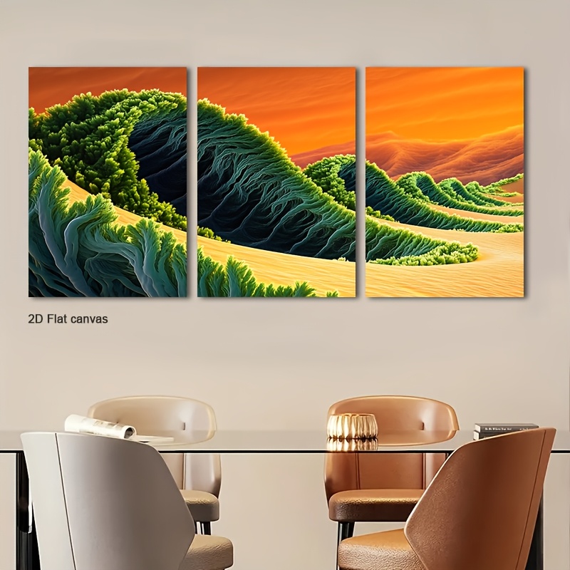 Canvas Wrap Ready - 3 piezas de arte abstracto de