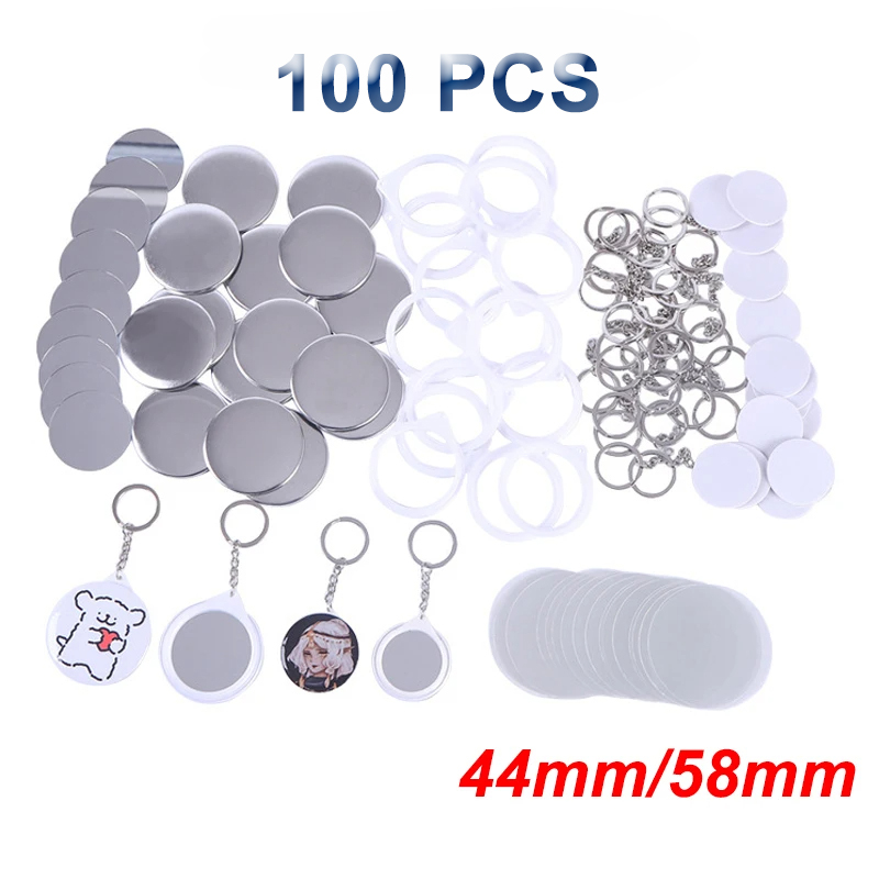 Button Badge Blank - Nuevo 100 Uds llavero espejo insignia